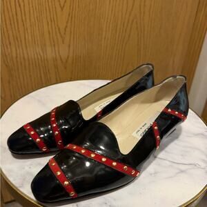 Franco Potalivo Elegant Black and Red Studded heels Size 38 1/2